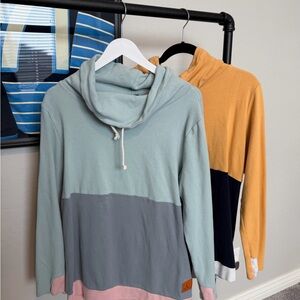 AMPERSAND AVE Cowl Neck Sweaters - Blue, Gray, Pink, Mustard, and Black